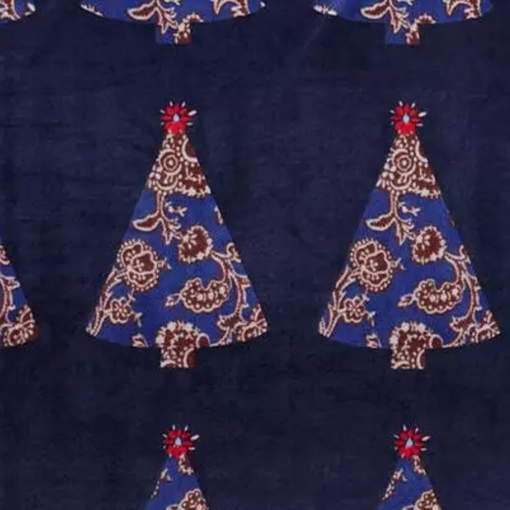Vera Bradley Holiday Tree Peacoat Fleece Throw 50"W X 80"H-New In Package!